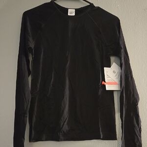 Athleta Black Crew Neck Long Sleeve Tee